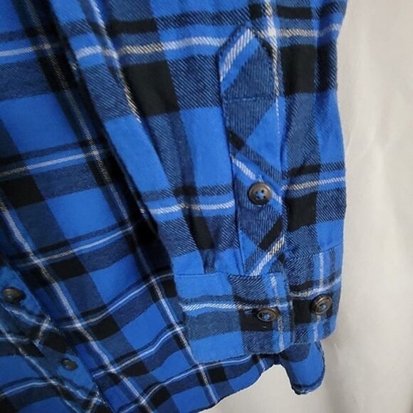Blue Mountain Flannel Shirt Women's plaid Medium rustic tomboy comfy outdoorsy - Picture 3 of 8